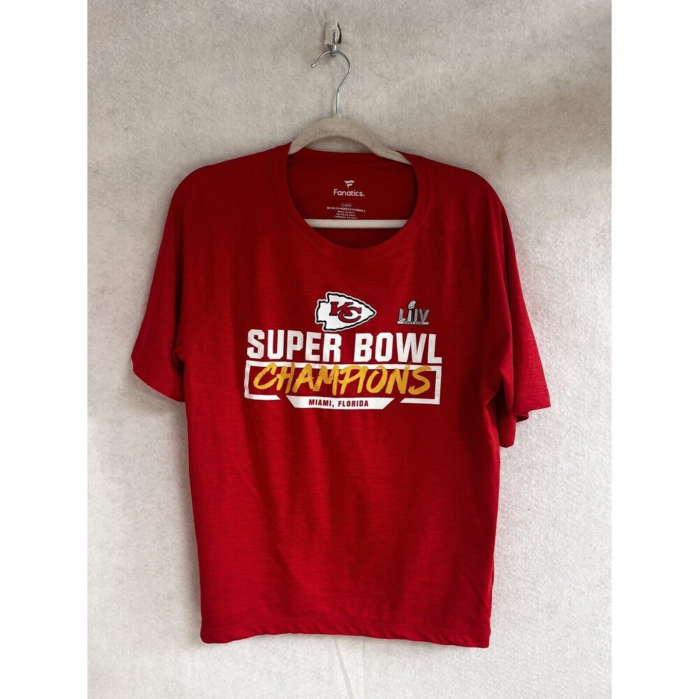 Kansas City Chiefs Fanatics NFL Super Bowl 54 LIV Champions Shirt Men's Large L